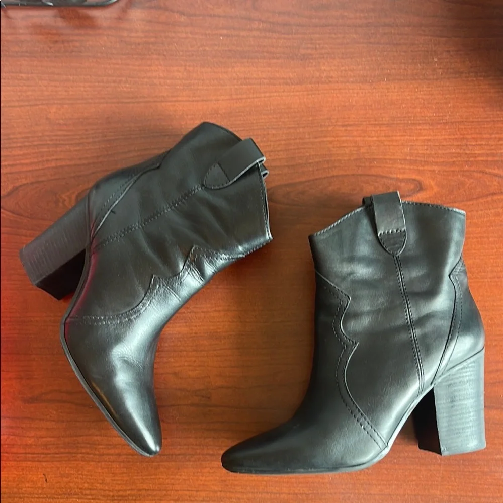 Black Leather Ankle Boots